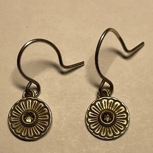 ME & RO Dangle Earrings with a Diamond. 7/8 inches long